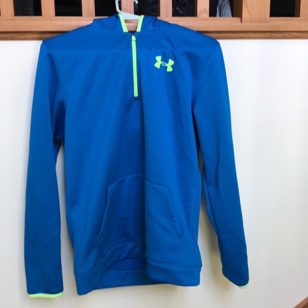 Under Armor Blue and Green Youth Hoodie